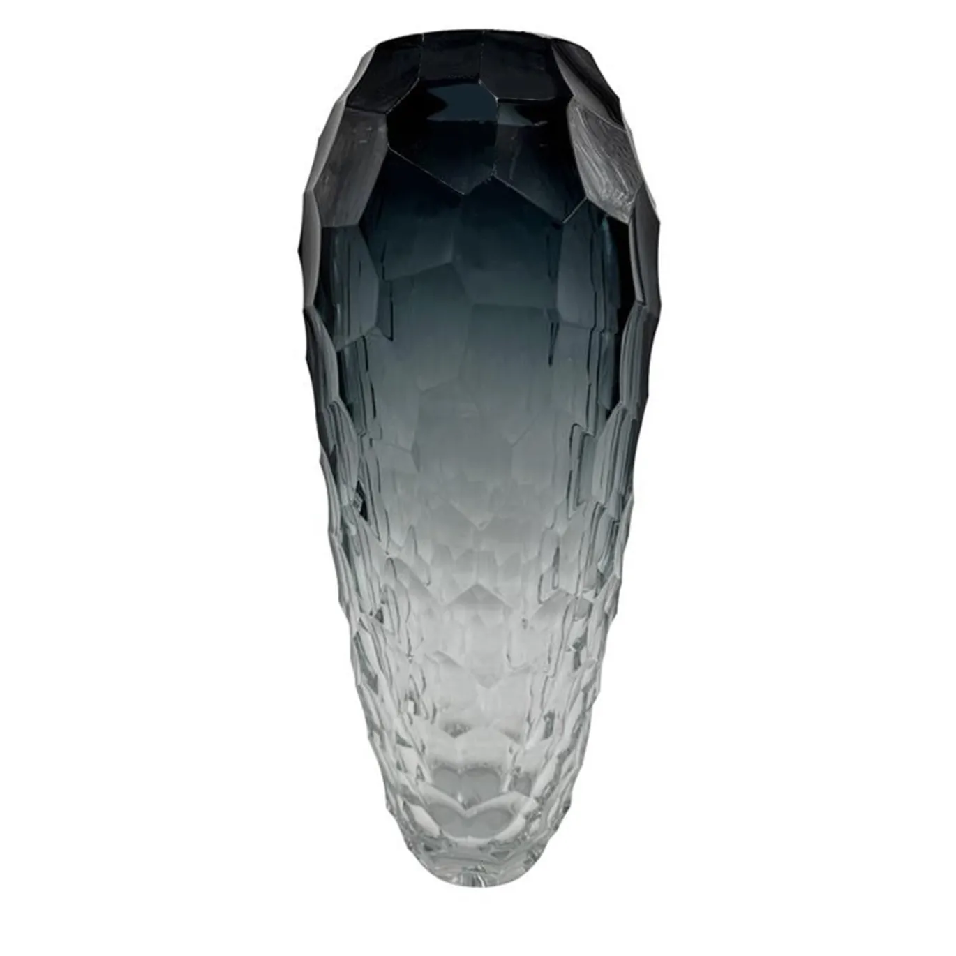 Vaso Diamante Alto in Vetro Grigio