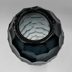 Vaso Diamante Alto in Vetro Grigio