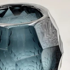 Vaso Diamante Alto in Vetro Grigio