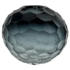 Vaso Diamante Rotondo in Vetro Grigio