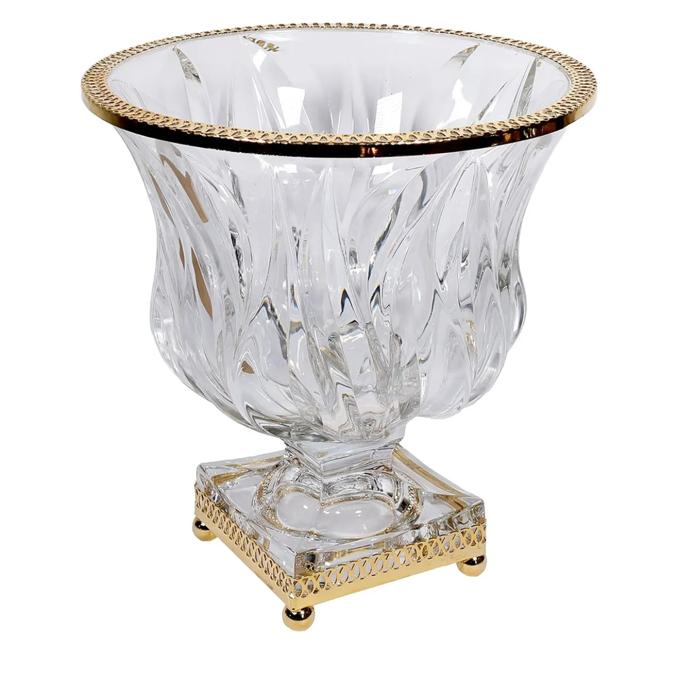 Vaso di cristallo Fiamma con oro 24 carati