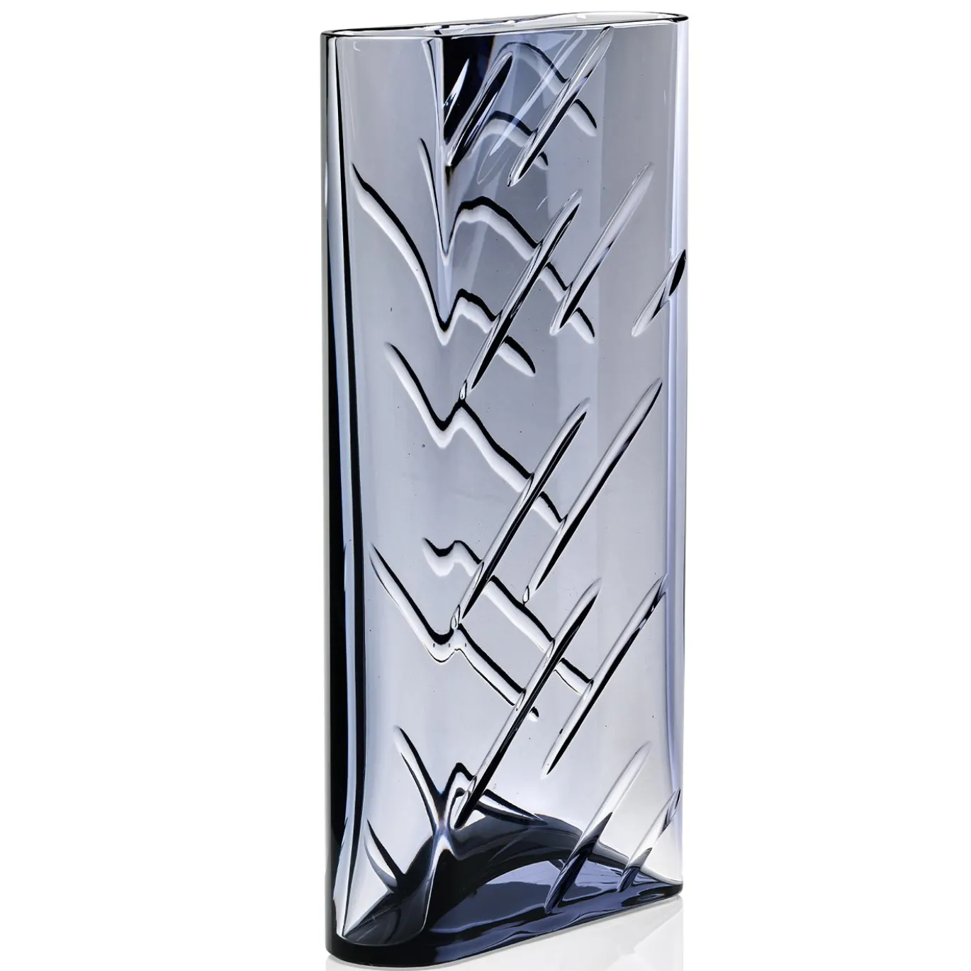 Vaso di cristallo fumé ovale Shadow