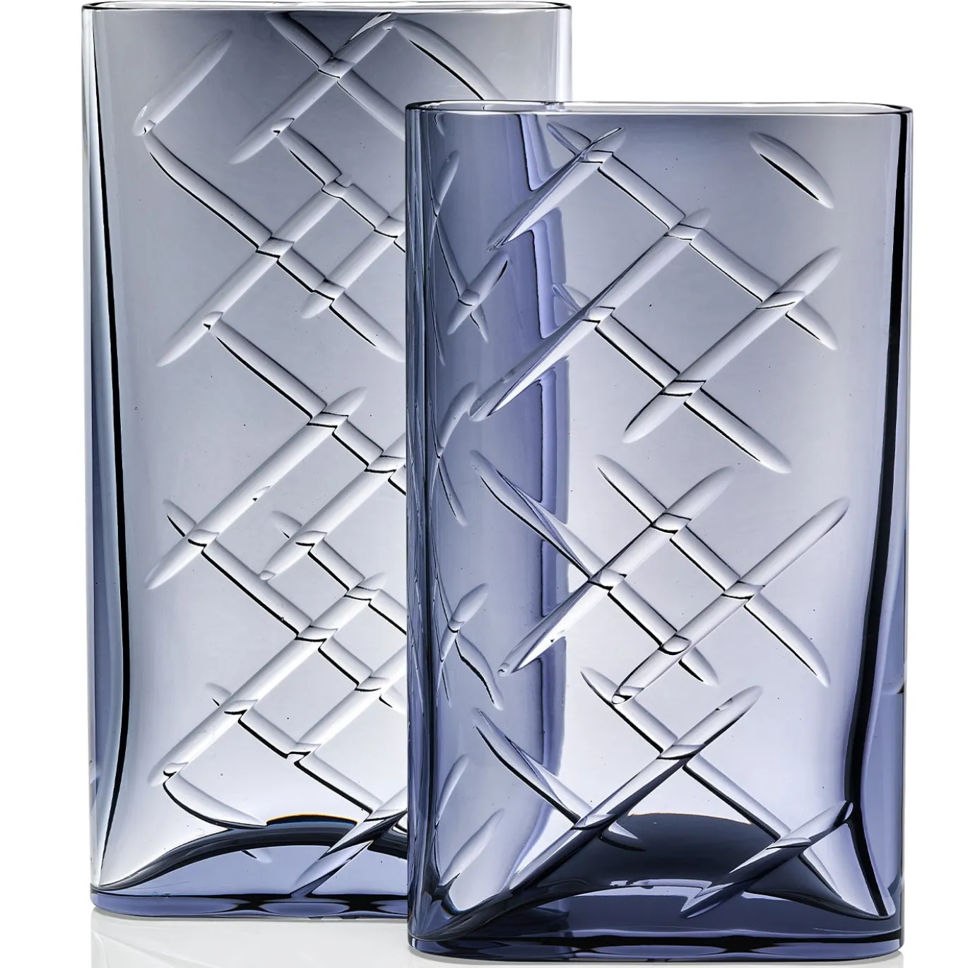 Vaso di cristallo fumé ovale Shadow