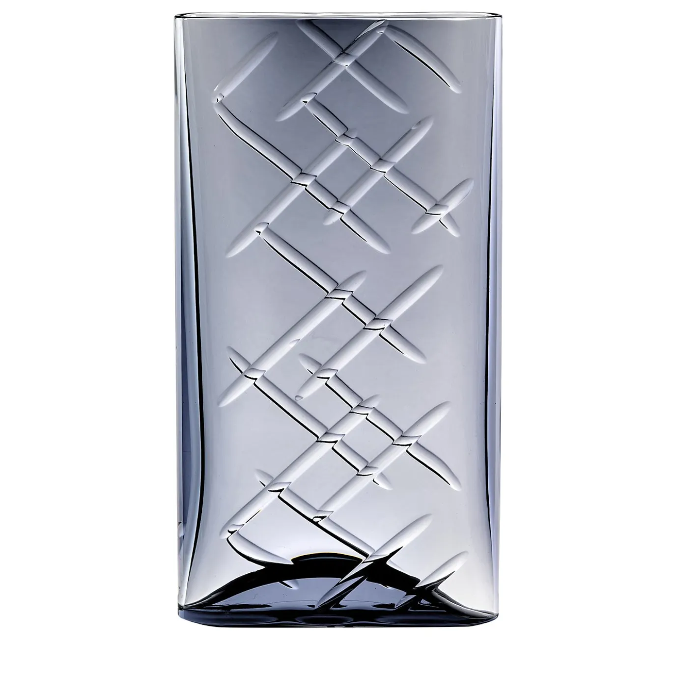 Vaso di cristallo fumé ovale Shadow