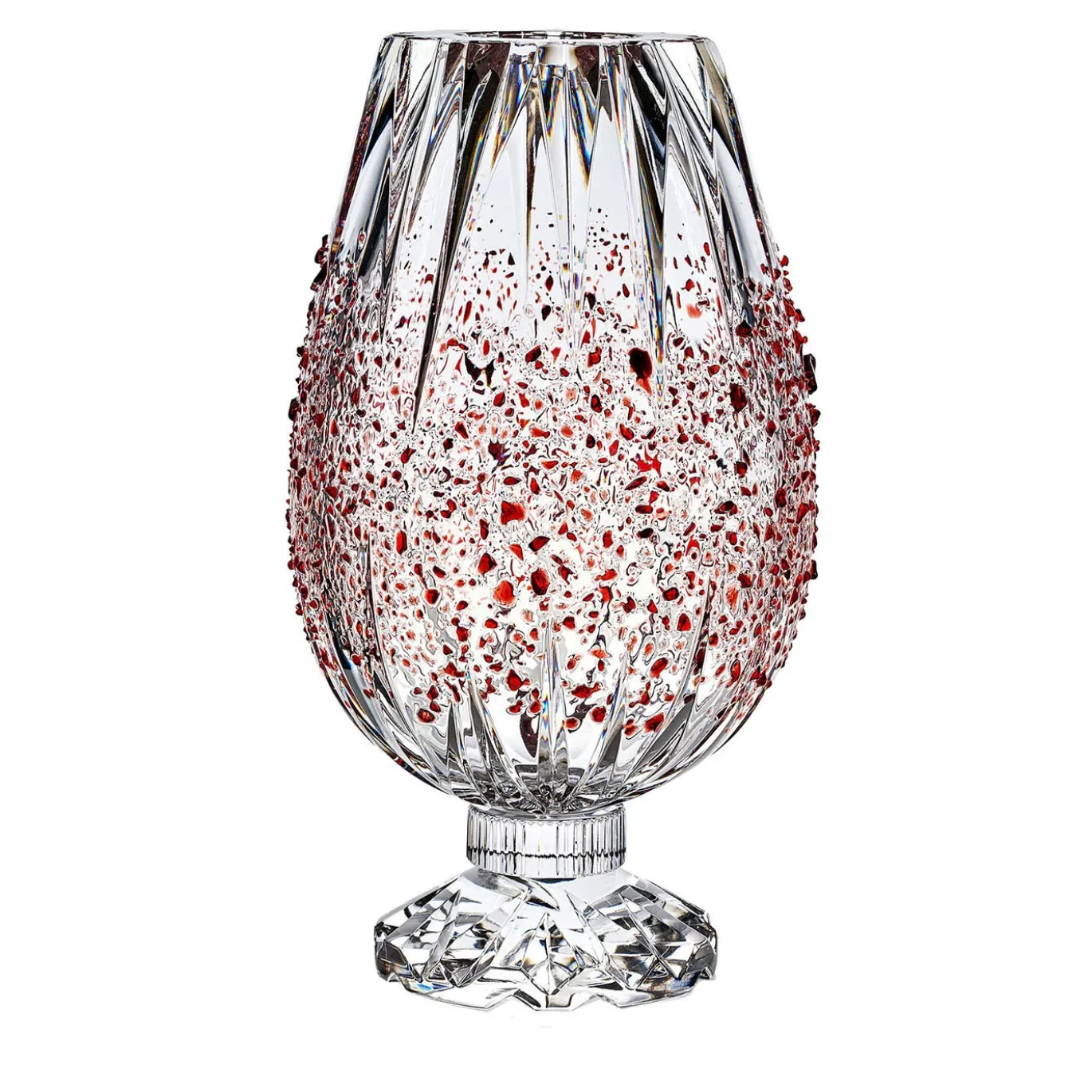 Vaso di cristallo rosso Graffiante