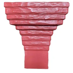 Vaso di legno rosso intagliato di Pietro Meccani
