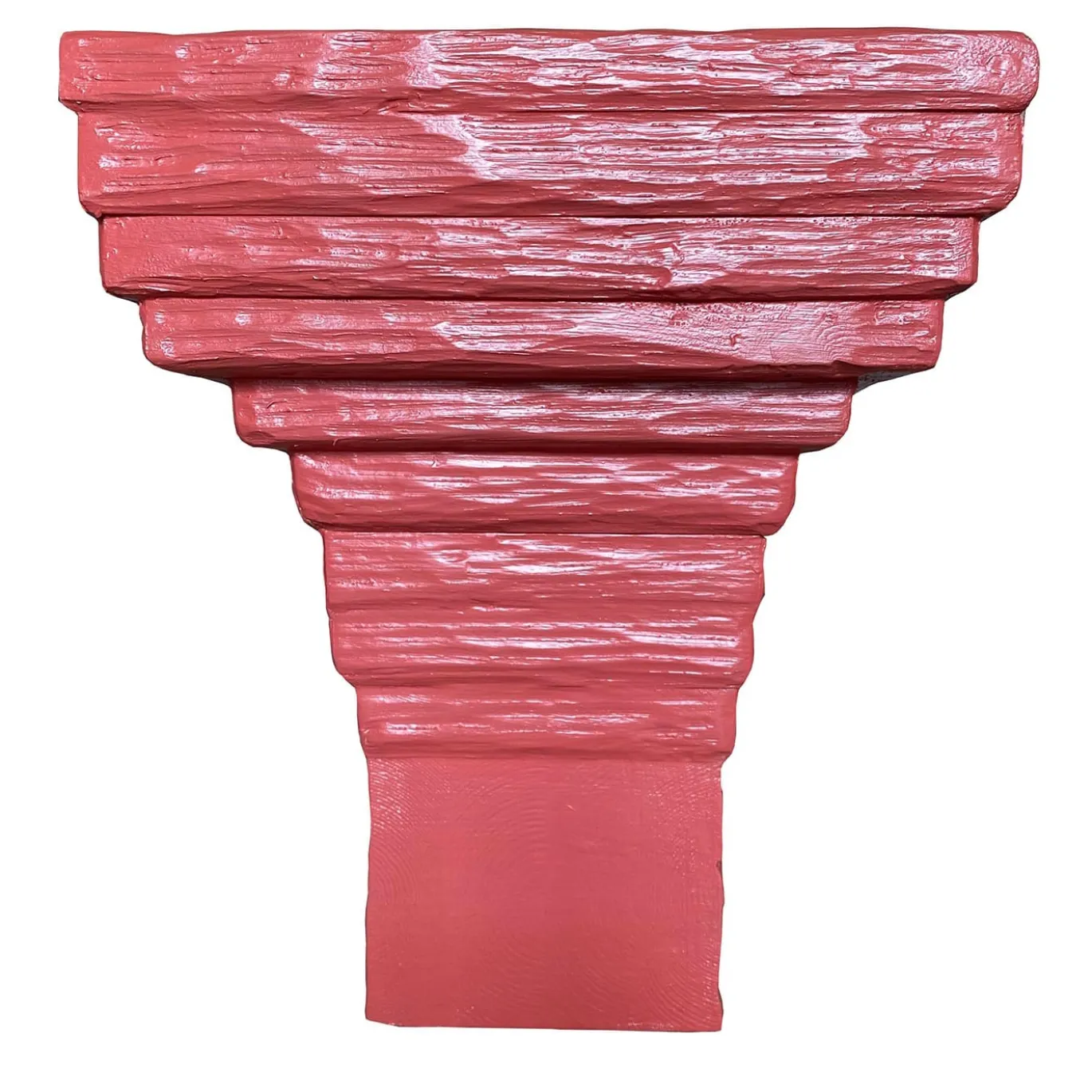 Vaso di legno rosso intagliato di Pietro Meccani
