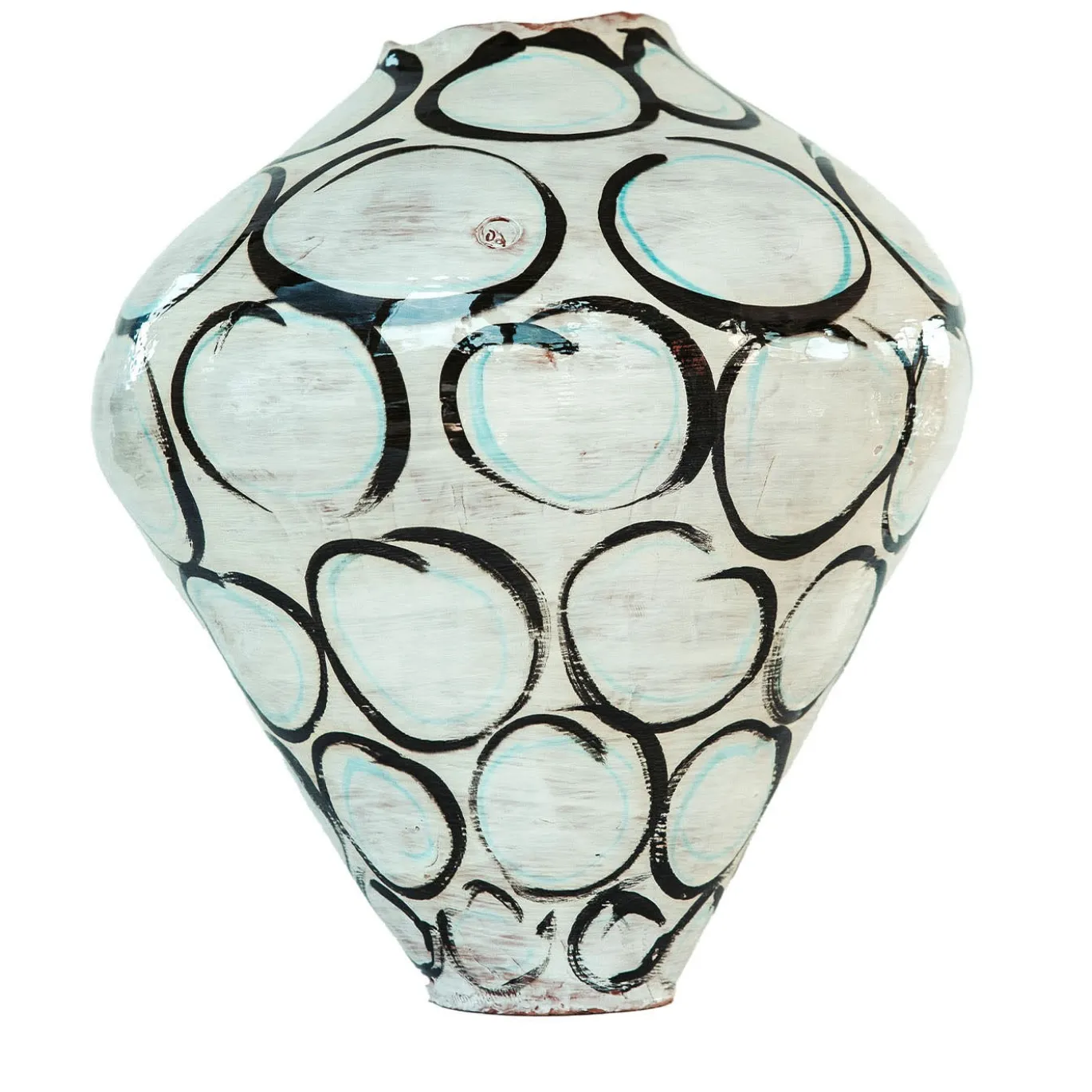 Vaso di manganese e cerchi verde rame