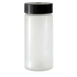 Vaso di vetro cilindrico alto in bianco e nero