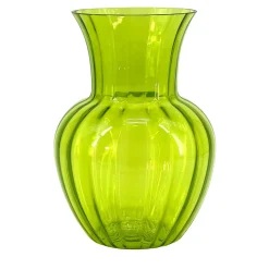 Vaso di vetro di Murano verde acido Rigadin #1