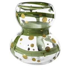 Vaso di vetro Gran Bulbo Mini Oro e Verde