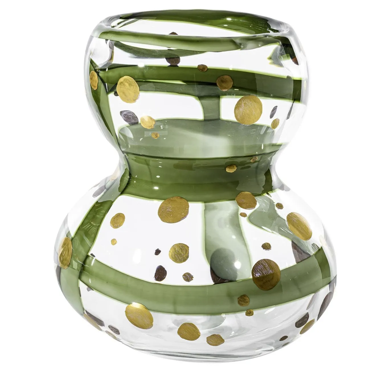 Vaso di vetro Gran Bulbo Mini Oro e Verde