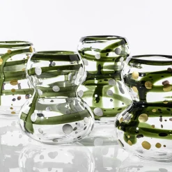 Vaso di vetro Gran Bulbo Mini Oro e Verde