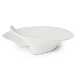 Vaso e centrotavola in ceramica bianca Elica