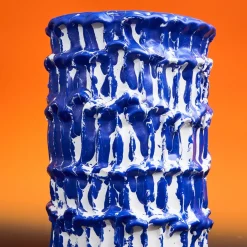 Vaso egiziano Onda blu e bianco