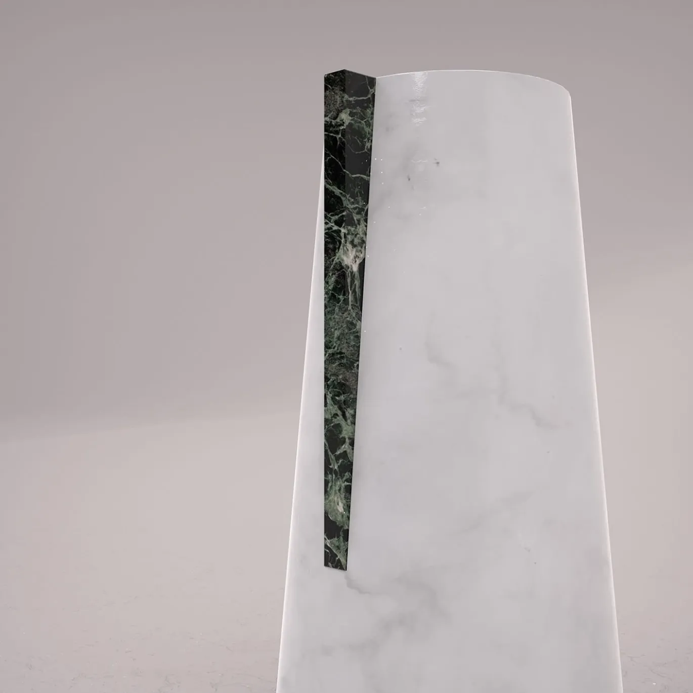 Vaso Elara Bianco Carrara e Verde Alpi