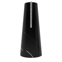 Vaso Elara in marquina nera e travertino