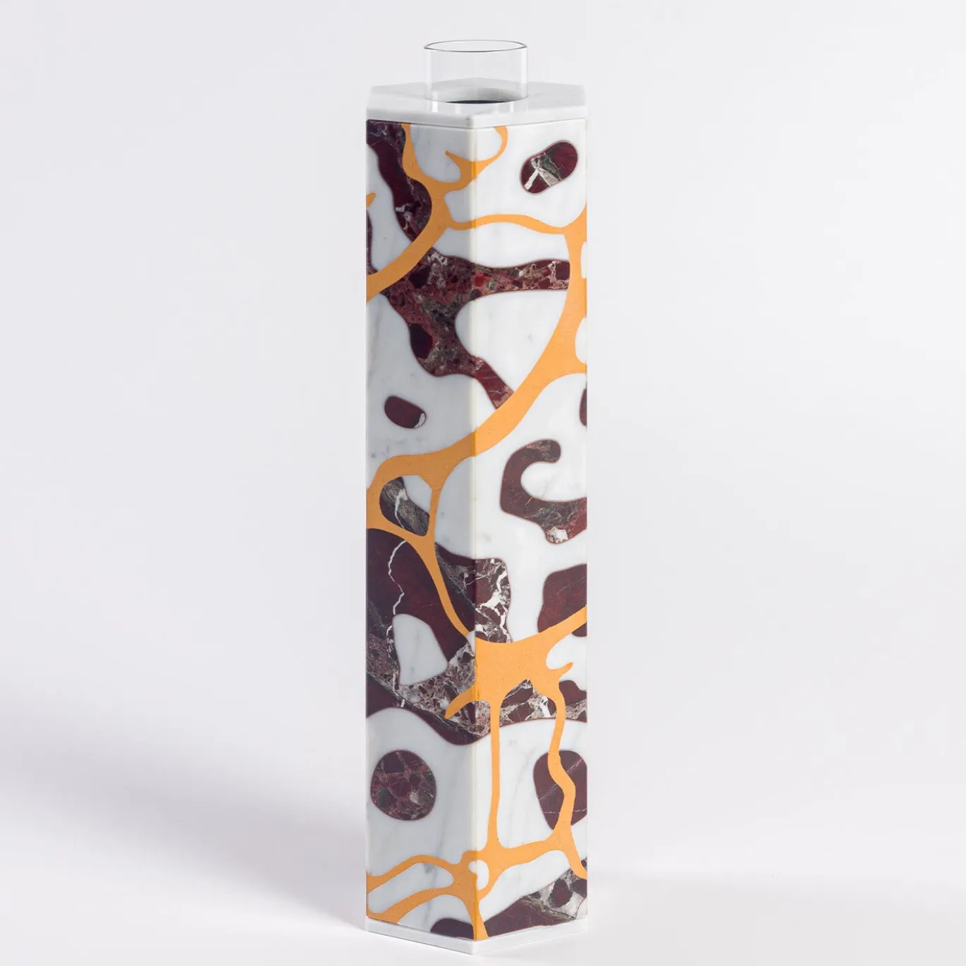 Vaso esagonale in Rosso Levanto e Calacatta di Zanellato&Bortotto