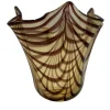Vaso Fazzoletto in vetro di Murano marrone e ambra