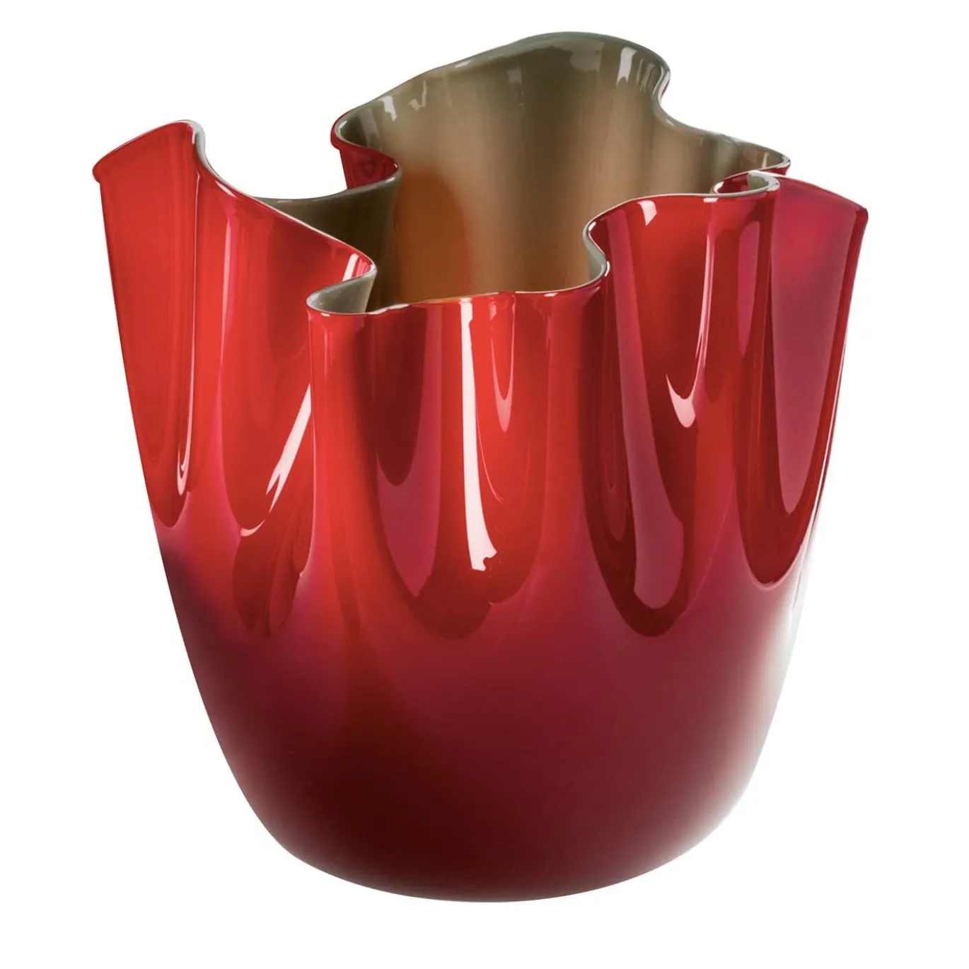 Vaso Fazzoletto Opalini in Opalina Rossa di Fulvio Bianconi #1