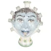 Vaso Fiasco Satiro in Ceramica Blu