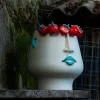 Vaso Figurativo in Ceramica Multicolore Russidda