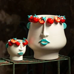 Vaso Figurativo in Ceramica Multicolore Russidda