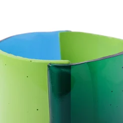 Vaso Four Lines Medio in resina multicolore di Enzo Mari