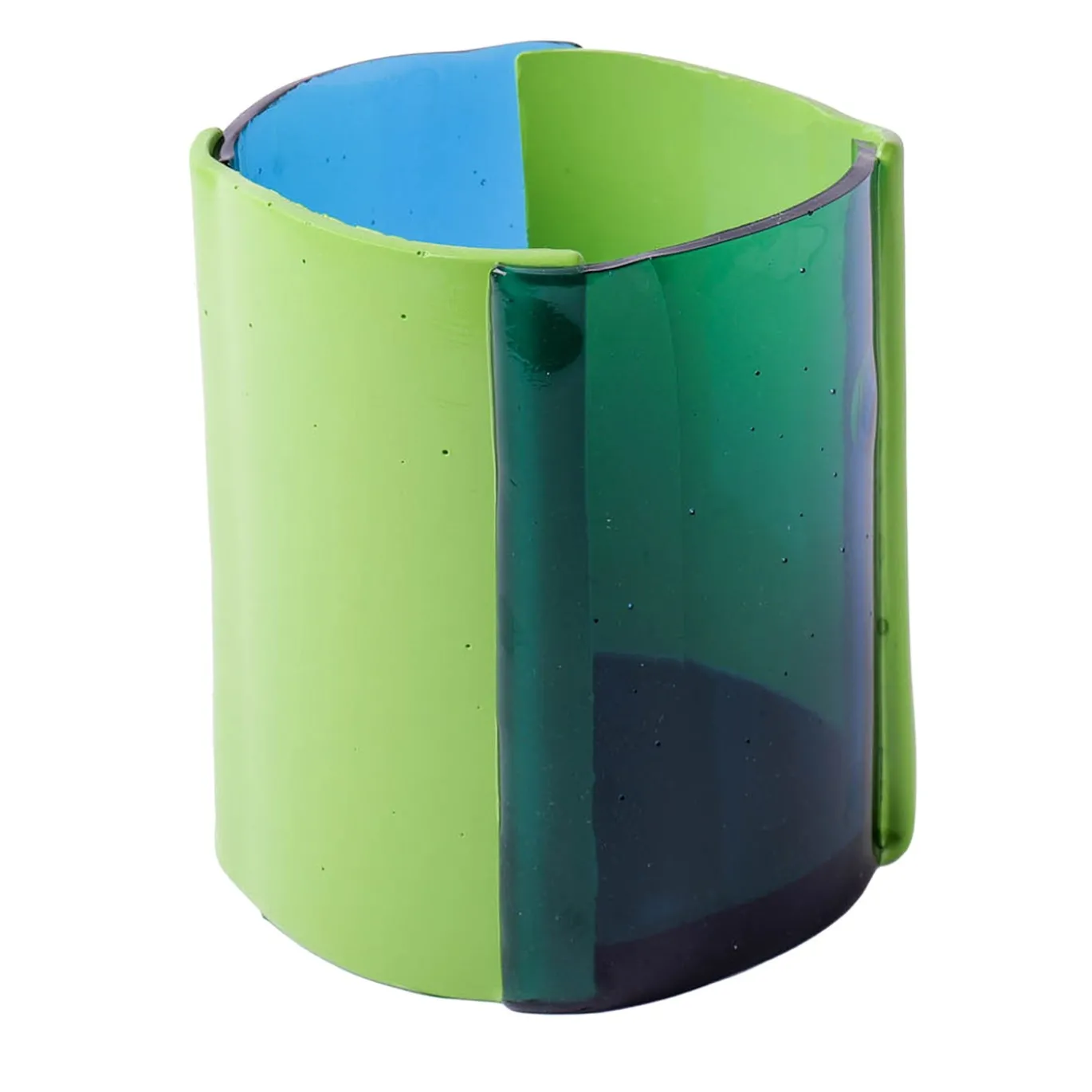 Vaso Four Lines Medio in resina multicolore di Enzo Mari