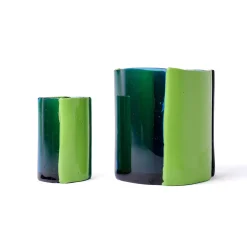 Vaso Four Lines Medio in resina multicolore di Enzo Mari