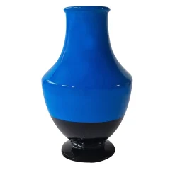 Vaso Futuro Faentino in ceramica blu fluo e nero intenso
