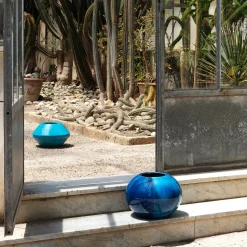 Vaso Geometrico Rombo in Ceramica Azzurra
