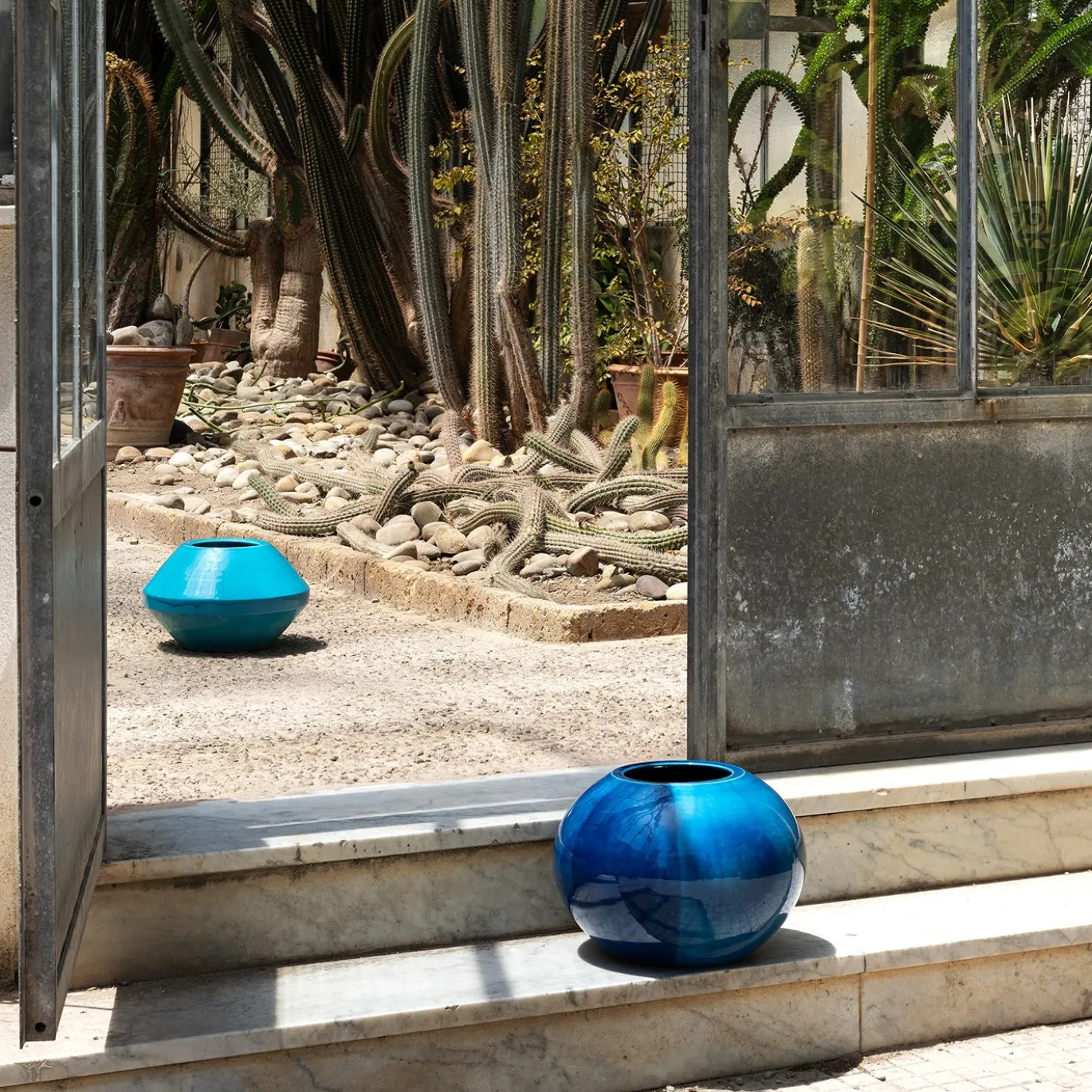 Vaso Geometrico Rombo in Ceramica Azzurra