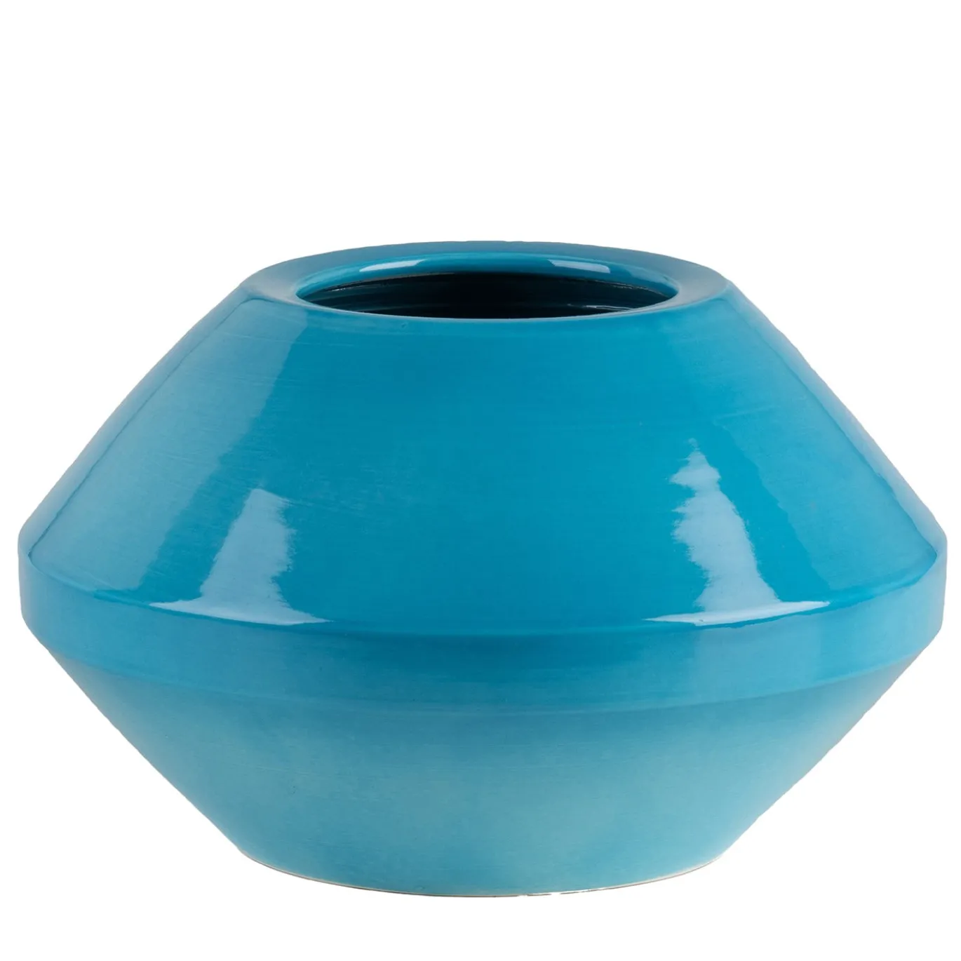 Vaso Geometrico Rombo in Ceramica Azzurra