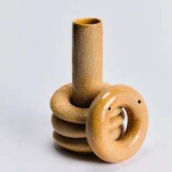 Vaso Giove grande in ceramica smaltata gialla