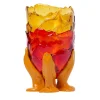Vaso grande arancione e fucsia trasparente di Gaetano Pesce