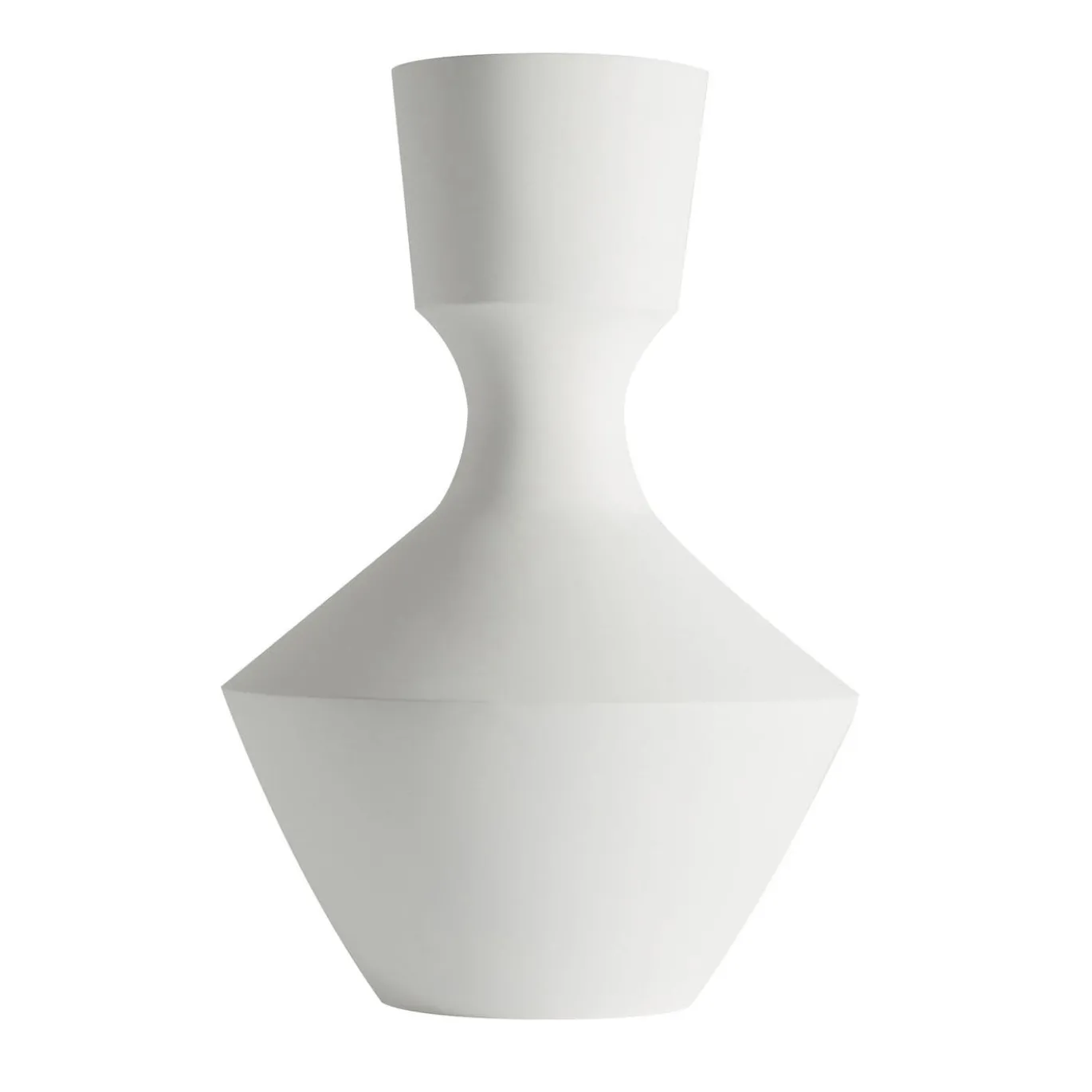 Vaso grande in argilla bianco opaco