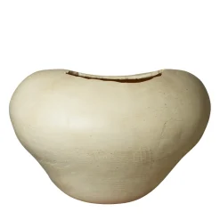 Vaso Grande in Gres Bianco con Interno Oro della Collezione Mutaforma