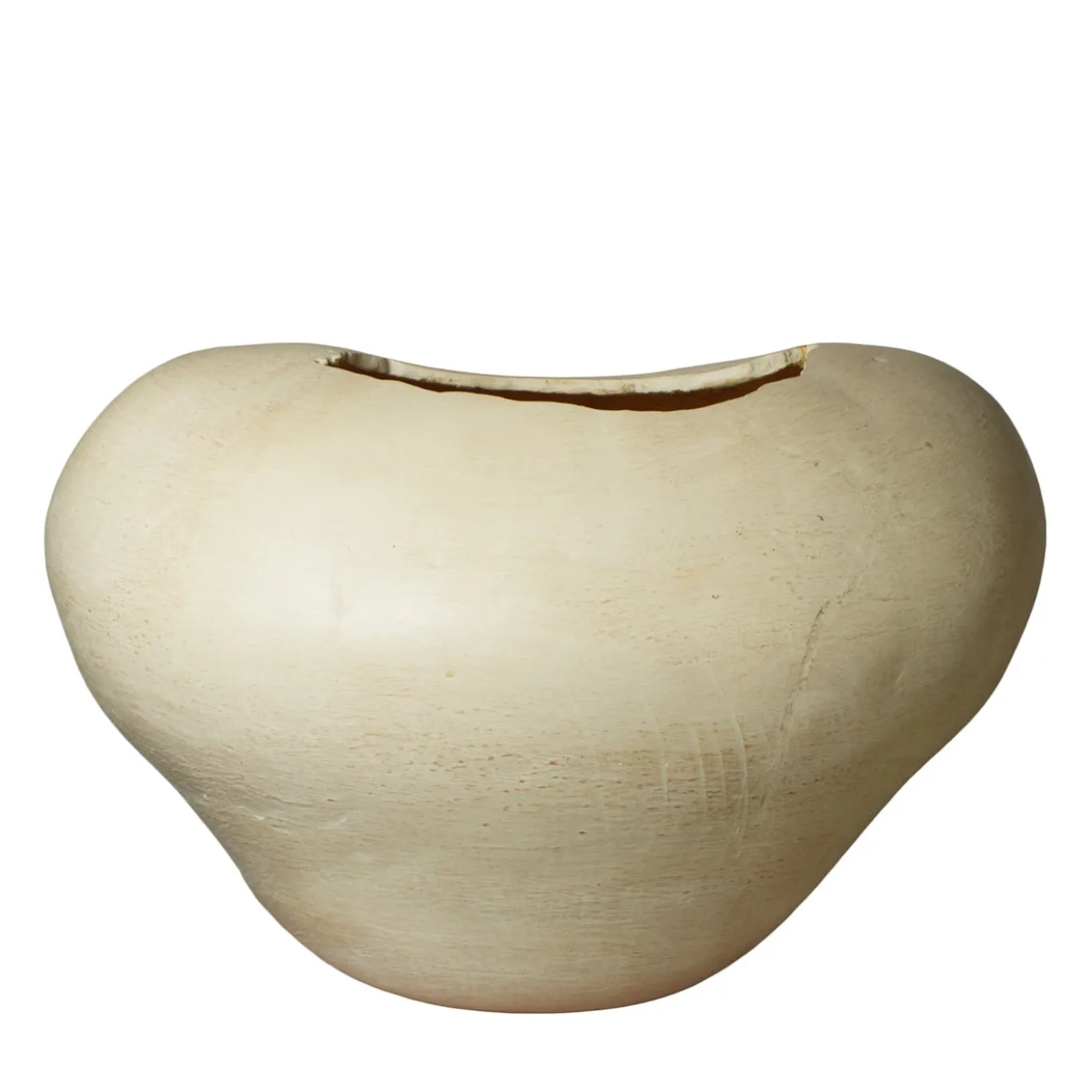 Vaso Grande in Gres Bianco con Interno Oro della Collezione Mutaforma