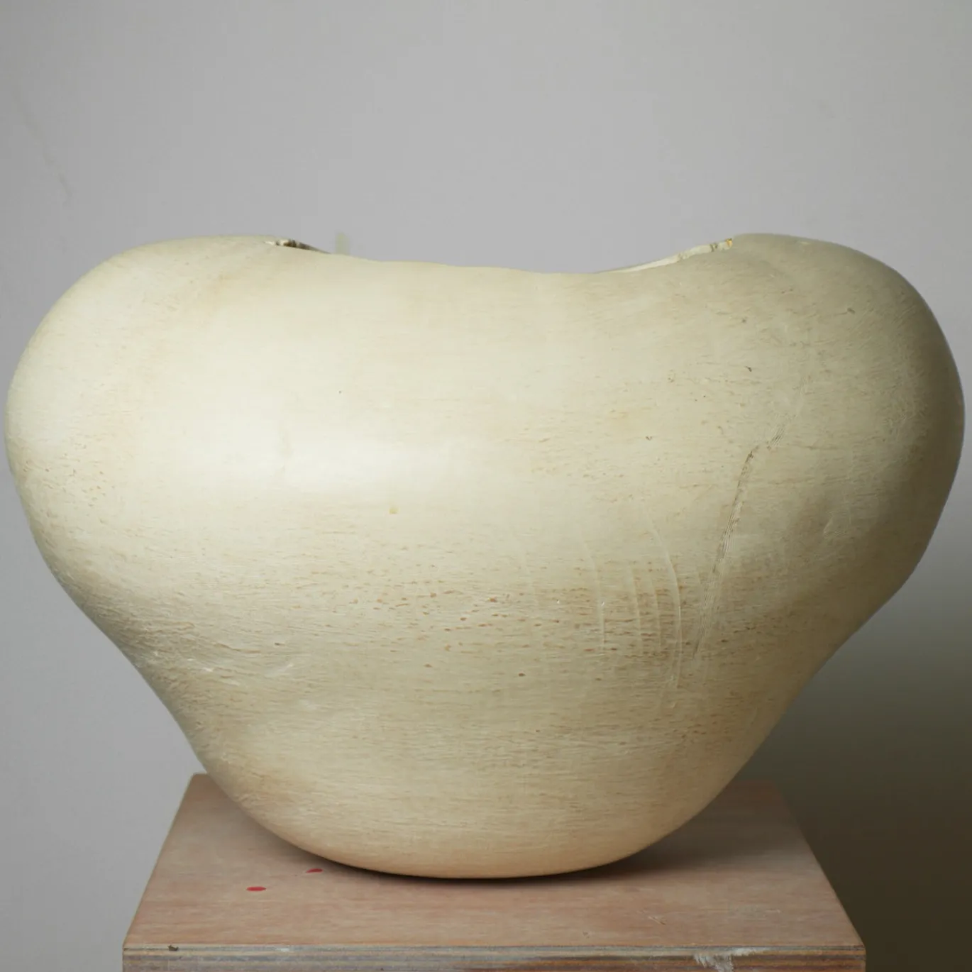 Vaso Grande in Gres Bianco con Interno Oro della Collezione Mutaforma