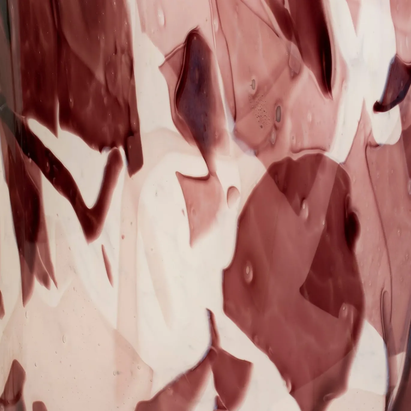 Vaso Grande in Vetro di Murano Viola con Tecnica Nougat