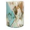 Vaso Grande in Vetro di Murano Acquamarina con Tecnica Nougat