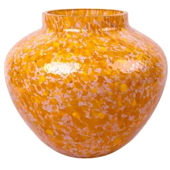 Vaso Grande in Vetro di Murano Senape e Viola Olla