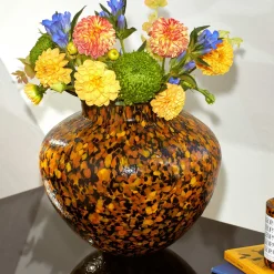 Vaso Grande in Vetro di Murano Leopardo Olla