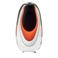 Vaso grande in vetro soffiato Essence nero, rosso e grigio
