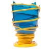 Vaso grande Pompitu II giallo e blu di Gaetano Pesce