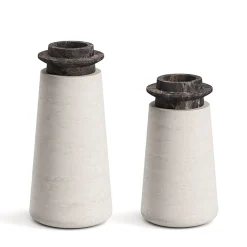 Vaso grande Tivoli in travertino e marmo di Ivan Colominas