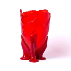 Vaso Grande Trasparente in Resina Rossa di Gaetano Pesce