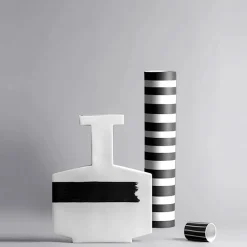 Vaso Grecale Deco bianco e nero