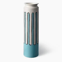 Vaso greco azzurro e bianco di Aldo Londi